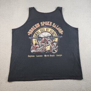 VTG Broken Spoke Saloon Shirt Mens 2XL Sleeveless FADED Beach Motorcycle Biker